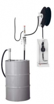 Настенный комплект для раздачи масла с насосом PM 2, катушкой, счетчиком и каплеул. для бочек 205 л - фото